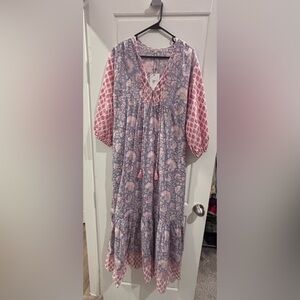 Ophelia & Indigo Chic Patterned Long Sleeve Dress XS